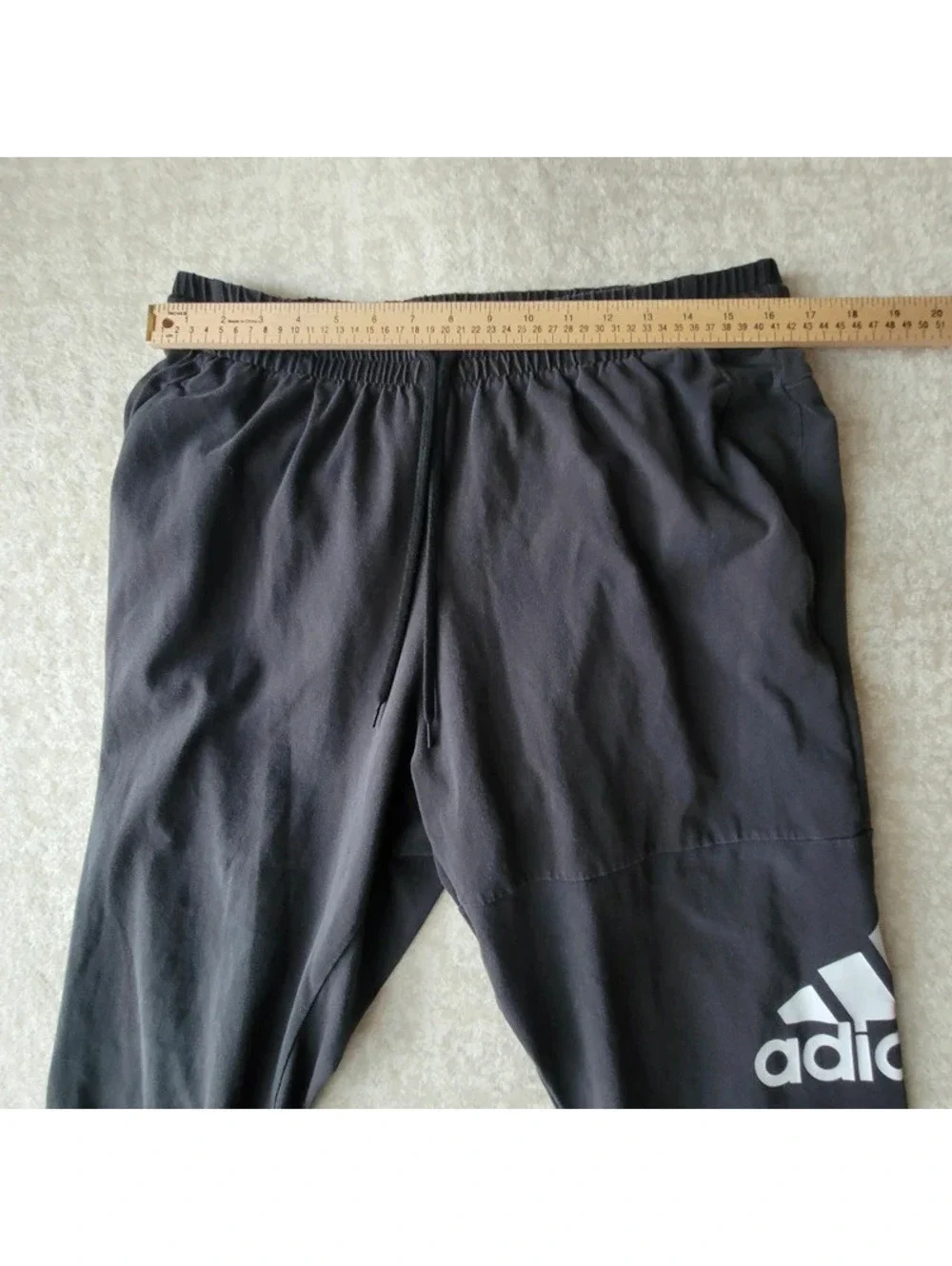 Adidas Essential Sweatpants Mens Large Black Pockets Reg Fit Drawstring Jogger